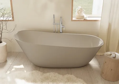 Bild von VILLEROY BOCH Theano freistehende Badewanne Curved Edition, 1700 x 750 mm, Almond #UBQ170ANH7F200TVAL