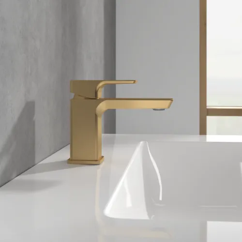 Bild von VILLEROY BOCH Subway 3.0 Einhebel-Waschtischarmatur ohne Ablaufgarnitur, Brushed Gold #TVW11200100176