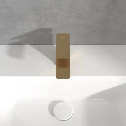 Bild von VILLEROY BOCH Subway 3.0 Einhebel-Waschtischarmatur ohne Ablaufgarnitur, Brushed Gold #TVW11200100176