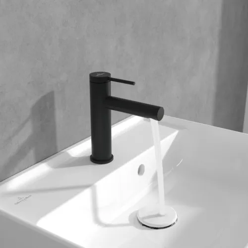 Bild von VILLEROY BOCH Loop & Friends Einhebel-Waschtischarmatur ohne Ablaufgarnitur, Matt Black #TVW106103153K5
