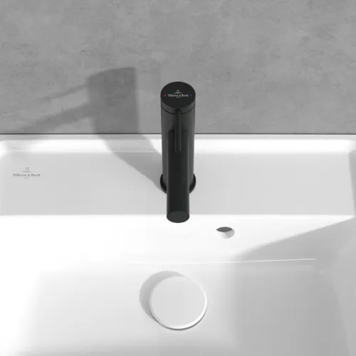 Bild von VILLEROY BOCH Loop & Friends Einhebel-Waschtischarmatur ohne Ablaufgarnitur, Matt Black #TVW106103153K5