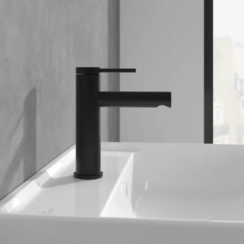 Bild von VILLEROY BOCH Loop & Friends Einhebel-Waschtischarmatur ohne Ablaufgarnitur, Matt Black #TVW106103153K5