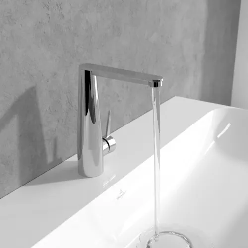 Bild von VILLEROY BOCH Conum Einhebel-Waschtischarmatur mit Push-Open-Ablaufgarnitur, Chrom #TVW12700400061