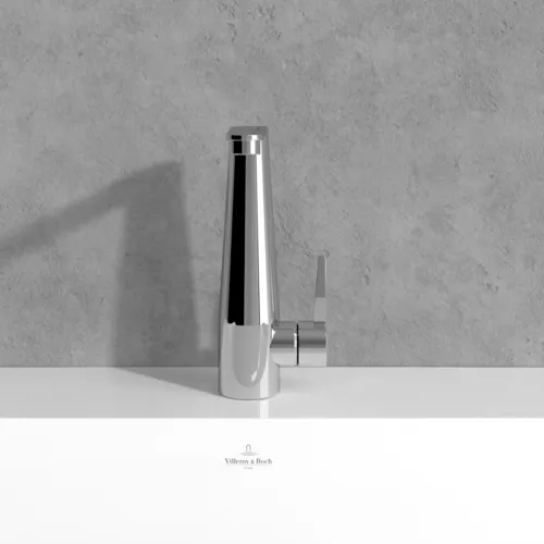 Bild von VILLEROY BOCH Conum Einhebel-Waschtischarmatur mit Push-Open-Ablaufgarnitur, Chrom #TVW12700400061