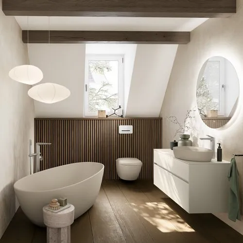 Bild von VILLEROY BOCH Antao Tiefspül-WC spülrandlos, wandhängend, mit TwistFlush, Almond CeramicPlus #4674T0AM