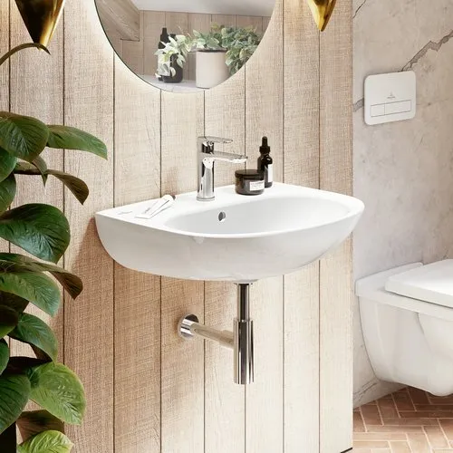 Bild von VILLEROY BOCH O.novo Waschbecken, 600 x 460 x 180 mm, Weiß Alpin CeramicPlus, mit Überlauf #4A4060R1