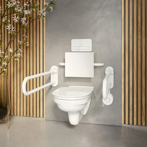 Bild von VILLEROY BOCH ViCare Tiefspül-WC ViCare spülrandlos, wandhängend, mit DirectFlush, Weiß Alpin CeramicPlus #4601R0R1