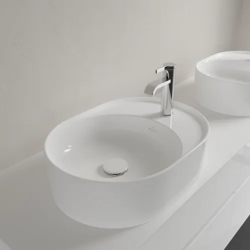 Bild von VILLEROY BOCH Collaro Aufsatzwaschbecken, 510 x 380 x 145 mm, Weiß Alpin CeramicPlus, ohne Überlauf #4A1551R1