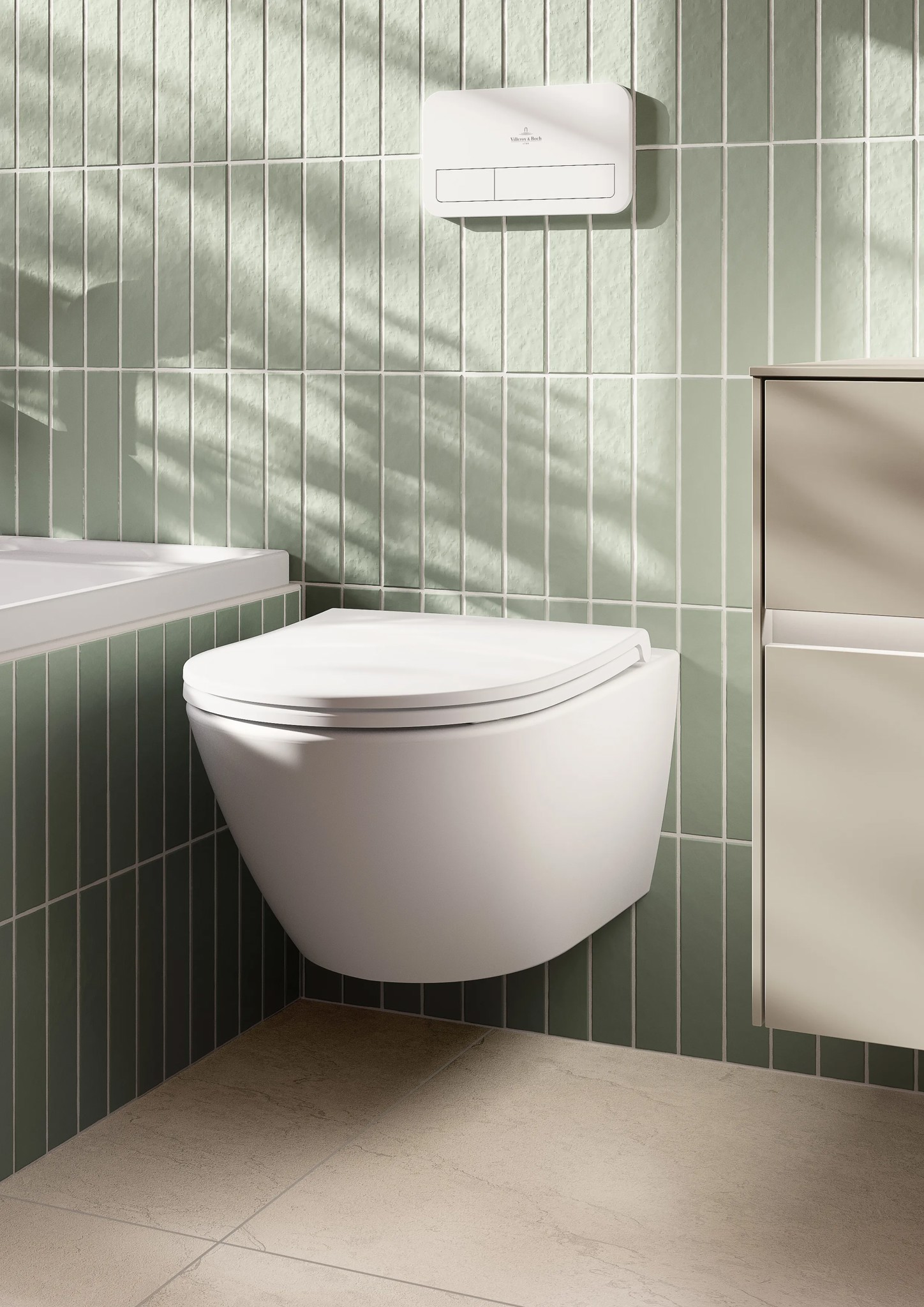 Bild von VILLEROY BOCH Subway 3.0 Tiefspül-WC spülrandlos, wandhängend, mit TwistFlush / AntiBac, Weiß Alpin AntiBac CeramicPlus #4670T0T2