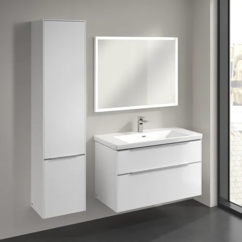 Bild von VILLEROY BOCH Subway 3.0 Hochschrank, 2 Türen, 400 x 1710 x 362 mm, Brilliant White / Brilliant White #C58600VE