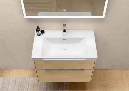 Bild von VILLEROY BOCH Subway 3.0 Schrankwaschtisch, 800 x 470 x 165 mm, Stone White CeramicPlus, ohne Überlauf #4A7081RW
