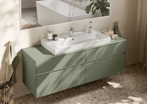 Picture of VILLEROY BOCH Collaro Vanity washbasin, 1000 x 470 x 160 mm, White Alpin, with overflow, ground underside #4A331G01