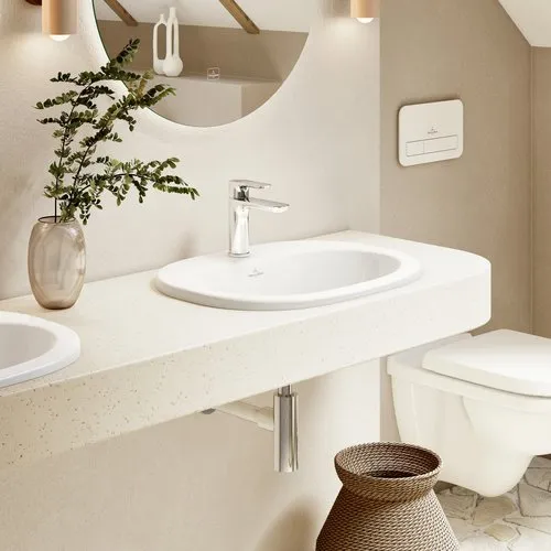 Bild von VILLEROY BOCH O.novo Einbauwaschbecken, 560 x 405 x 200 mm, Weiß Alpin CeramicPlus, mit Überlauf #416156R1