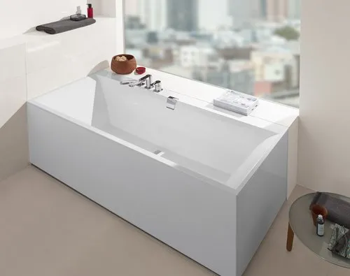 Bild von VILLEROY BOCH Squaro Edge 12 rechteckige Badewanne, 1600 x 750 mm, Weiß Alpin #UBQ160SQE2DV01