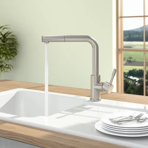 Bild von VILLEROY BOCH Steel Shower Niederdruck Küchenarmatur, aus Edelstahl, Edelstahl massiv #969711LC
