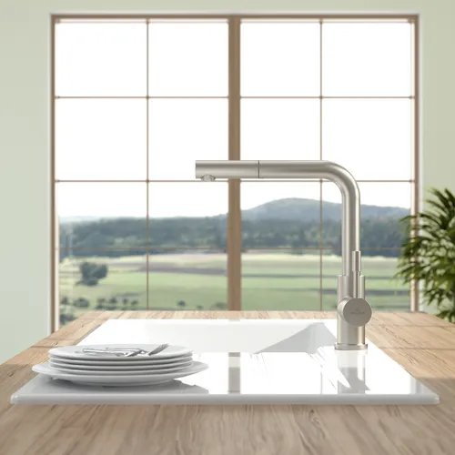 Bild von VILLEROY BOCH Steel Shower Niederdruck Küchenarmatur, aus Edelstahl, Edelstahl massiv #969711LC