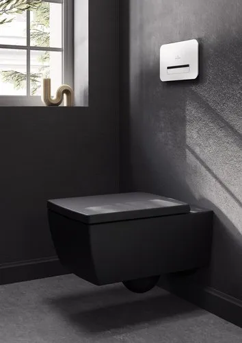 Bild von VILLEROY BOCH Memento 2.0 Tiefspül-WC spülrandlos, wandhängend, Pure Black CeramicPlus #4633R0R7