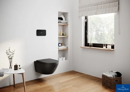 Bild von VILLEROY BOCH Subway 3.0 WC-Sitz, mit Absenkautomatik (SoftClosing), mit abnehmbaren Sitz (QuickRelease), Pure Black #8M42S1R7