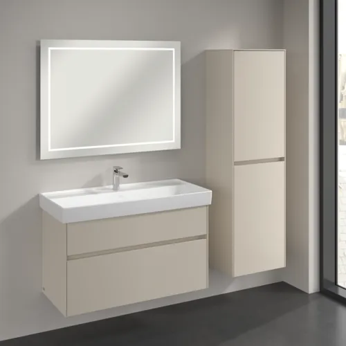 Bild von VILLEROY BOCH Collaro Hochschrank, 2 Türen, 454 x 1538 x 349 mm, Cashmere Grey / Cashmere Grey #C03401VN