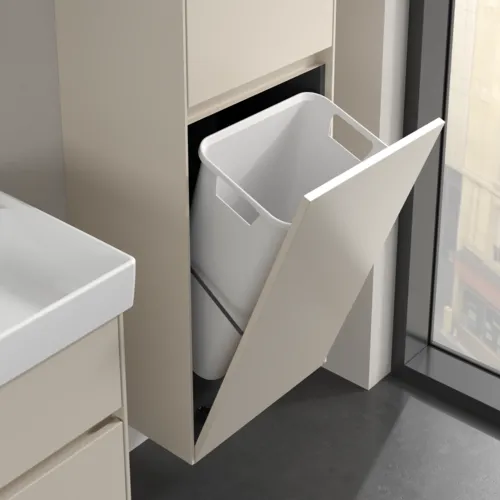 Bild von VILLEROY BOCH Collaro Hochschrank, 2 Türen, 454 x 1538 x 349 mm, Cashmere Grey / Cashmere Grey #C03401VN