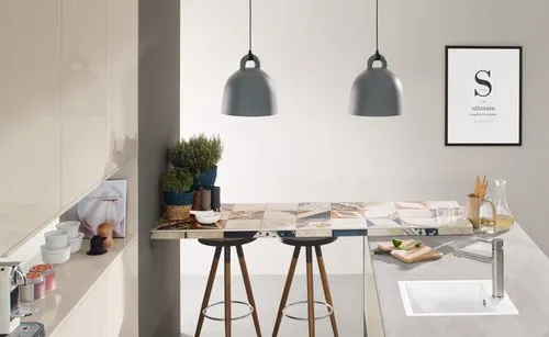 Bild von VILLEROY BOCH Subway 50 S flat flächenbündige Spüle, inklusive Ablaufgarnitur mit Handbetätigung, aus Keramik, 490 x 475 mm, Chromite CeramicPlus #33151FJ0