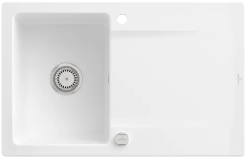Bild von VILLEROY BOCH Siluet 45 Einbauspüle, inklusive Ablaufgarnitur mit Excenterbetätigung, aus TitanCeram, 800 x 510 mm, Weiß Alpin CeramicPlus #333402R1