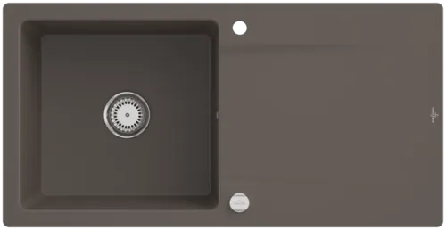 Bild von VILLEROY BOCH Siluet 60 Einbauspüle, inklusive Ablaufgarnitur mit Excenterbetätigung, aus TitanCeram, 1000 x 510 mm, Timber CeramicPlus #333602TR
