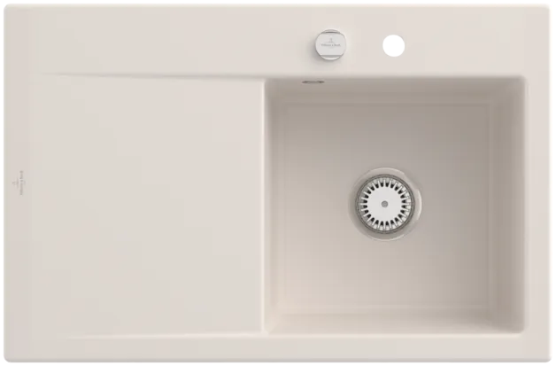 Picture of VILLEROY BOCH Subway Style 45 Built-in sink, included Waste system pop-up, of Ceramic, 780 x 510 mm, Crema CeramicPlus #334702KR