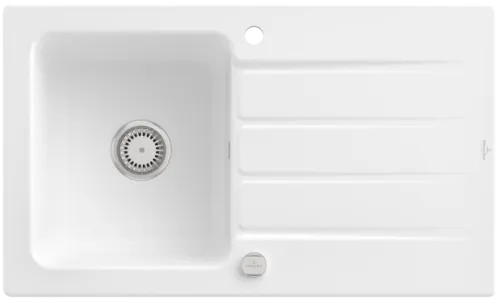 Bild von VILLEROY BOCH Architectura 50 Einbauspüle, inklusive Ablaufgarnitur mit Excenterbetätigung, aus Keramik, 860 x 510 mm, Stone White CeramicPlus #335002RW