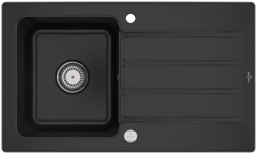 Bild von VILLEROY BOCH Architectura 50 Einbauspüle, inklusive Ablaufgarnitur mit Excenterbetätigung, aus Keramik, 860 x 510 mm, Ebony CeramicPlus #335002S5