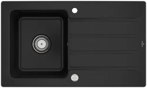 Bild von VILLEROY BOCH Architectura 50 Einbauspüle, inklusive Ablaufgarnitur mit Excenterbetätigung, aus Keramik, 860 x 510 mm, Chromite CeramicPlus #335002J0