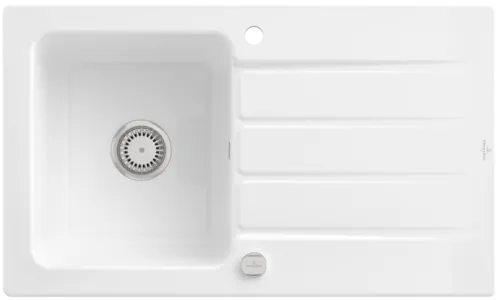 Bild von VILLEROY BOCH Architectura 50 Einbauspüle, inklusive Ablaufgarnitur mit Excenterbetätigung, aus Keramik, 860 x 510 mm, Weiß Alpin CeramicPlus #335002R1