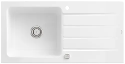 Bild von VILLEROY BOCH Architectura 60 Einbauspüle, inklusive Ablaufgarnitur mit Excenterbetätigung, aus Keramik, 1000 x 510 mm, Snow White CeramicPlus #336002KG