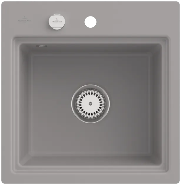Obrázek VILLEROY BOCH Subway Style 50 S Flat Flush-mounted sink, included Waste system pop-up, Draining rack, of Ceramic, 500 x 510 mm, Fossil CeramicPlus #335A2FKD