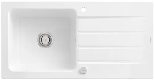 Bild von VILLEROY BOCH Architectura 60 Einbauspüle, inklusive Ablaufgarnitur mit Excenterbetätigung, aus Keramik, 1000 x 510 mm, Weiß Alpin CeramicPlus #336002R1