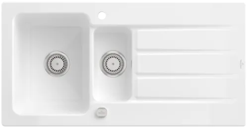 Bild von VILLEROY BOCH Architectura 60 XR Einbauspüle, inklusive Ablaufgarnitur mit Excenterbetätigung, aus Keramik, 1000 x 510 mm, Snow White CeramicPlus #336502KG