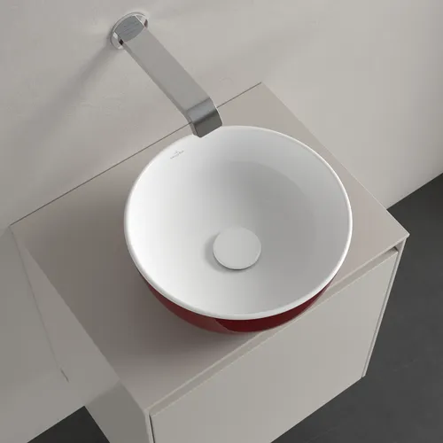 Bild von VILLEROY BOCH Artis Aufsatzwaschbecken, 325 x 325 x 135 mm, Bordeaux, ohne Überlauf #438932BCS9