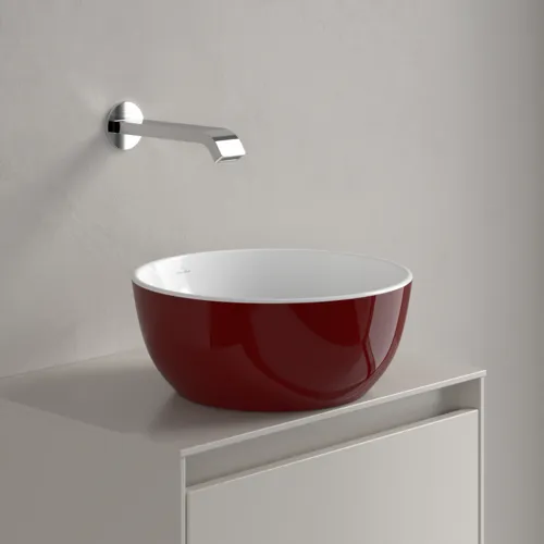 Bild von VILLEROY BOCH Artis Aufsatzwaschbecken, 325 x 325 x 135 mm, Bordeaux, ohne Überlauf #438932BCS9