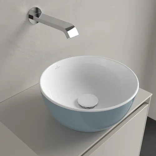 Picture of VILLEROY BOCH Artis Surface-mounted washbasin, 325 x 325 x 135 mm, Frozen, without overflow #438932BCS6