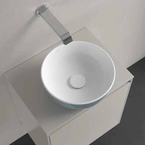 Picture of VILLEROY BOCH Artis Surface-mounted washbasin, 325 x 325 x 135 mm, Frozen, without overflow #438932BCS6