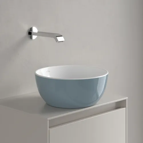 Picture of VILLEROY BOCH Artis Surface-mounted washbasin, 325 x 325 x 135 mm, Frozen, without overflow #438932BCS6