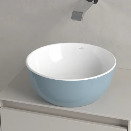 Picture of VILLEROY BOCH Artis Surface-mounted washbasin, 325 x 325 x 135 mm, Frozen, without overflow #438932BCS6