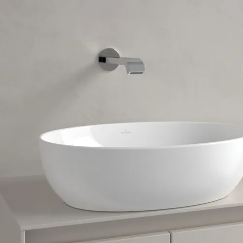 Bild von VILLEROY BOCH Artis Aufsatzwaschbecken, 480 x 325 x 135 mm, Stone White CeramicPlus, ohne Überlauf #438848RW