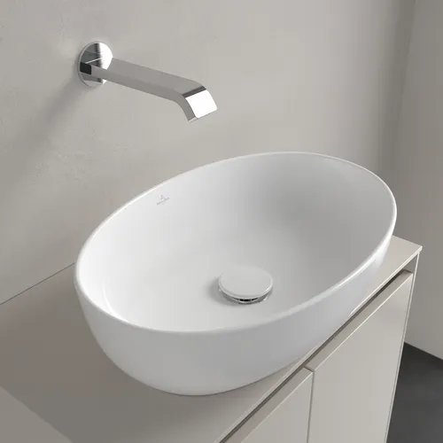 Bild von VILLEROY BOCH Artis Aufsatzwaschbecken, 480 x 325 x 135 mm, Stone White CeramicPlus, ohne Überlauf #438848RW