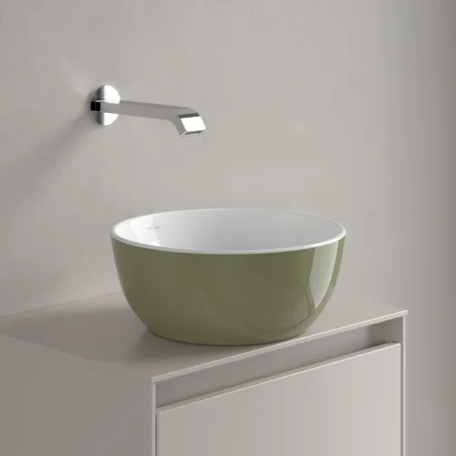 Bild von VILLEROY BOCH Artis Aufsatzwaschbecken, 325 x 325 x 135 mm, Sage Green, ohne Überlauf #438932BCS8