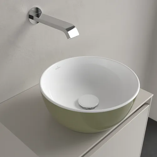 Bild von VILLEROY BOCH Artis Aufsatzwaschbecken, 325 x 325 x 135 mm, Sage Green, ohne Überlauf #438932BCS8