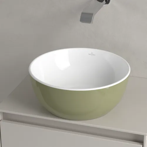 Bild von VILLEROY BOCH Artis Aufsatzwaschbecken, 325 x 325 x 135 mm, Sage Green, ohne Überlauf #438932BCS8