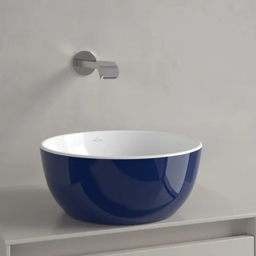Bild von VILLEROY BOCH Artis Aufsatzwaschbecken, 325 x 325 x 135 mm, Deep Ocean, ohne Überlauf #438932BCS4