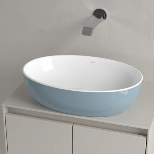 Bild von VILLEROY BOCH Artis Aufsatzwaschbecken, 480 x 325 x 135 mm, Frozen, ohne Überlauf #438848BCS6