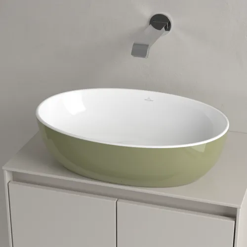 VILLEROY BOCH Artis Aufsatzwaschbecken, 480 x 325 x 135 mm, Sage Green, ohne Überlauf #438848BCS8, Bild 4